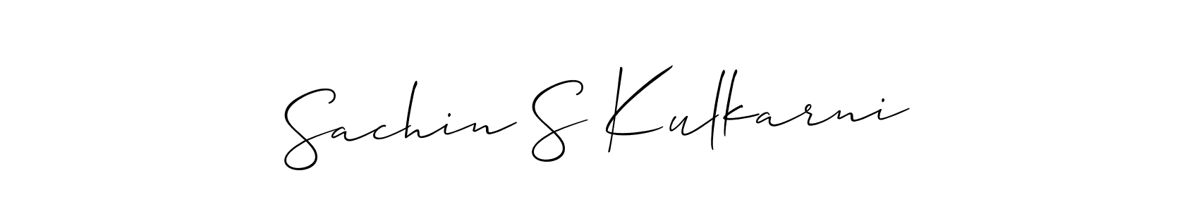 if you are searching for the best signature style for your name Sachin S Kulkarni. so please give up your signature search. here we have designed multiple signature styles  using Allison_Script. Sachin S Kulkarni signature style 2 images and pictures png