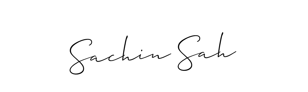 How to make Sachin Sah name signature. Use Allison_Script style for creating short signs online. This is the latest handwritten sign. Sachin Sah signature style 2 images and pictures png