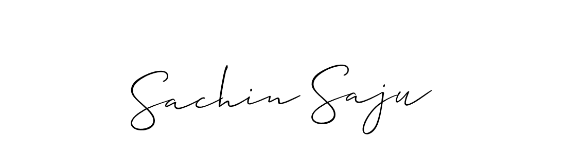 Create a beautiful signature design for name Sachin Saju. With this signature (Allison_Script) fonts, you can make a handwritten signature for free. Sachin Saju signature style 2 images and pictures png