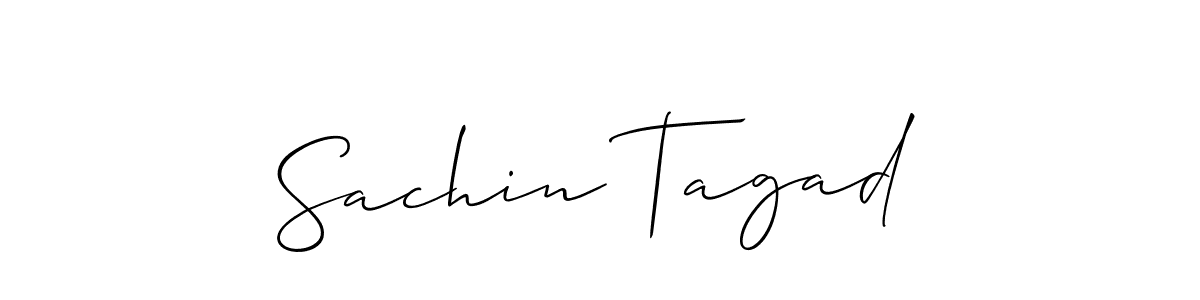 Allison_Script is a professional signature style that is perfect for those who want to add a touch of class to their signature. It is also a great choice for those who want to make their signature more unique. Get Sachin Tagad name to fancy signature for free. Sachin Tagad signature style 2 images and pictures png