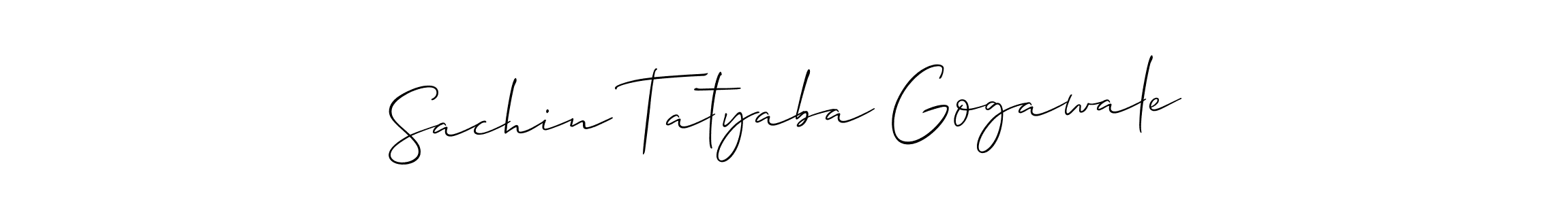 Create a beautiful signature design for name Sachin Tatyaba Gogawale. With this signature (Allison_Script) fonts, you can make a handwritten signature for free. Sachin Tatyaba Gogawale signature style 2 images and pictures png