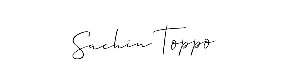 Make a beautiful signature design for name Sachin Toppo. With this signature (Allison_Script) style, you can create a handwritten signature for free. Sachin Toppo signature style 2 images and pictures png