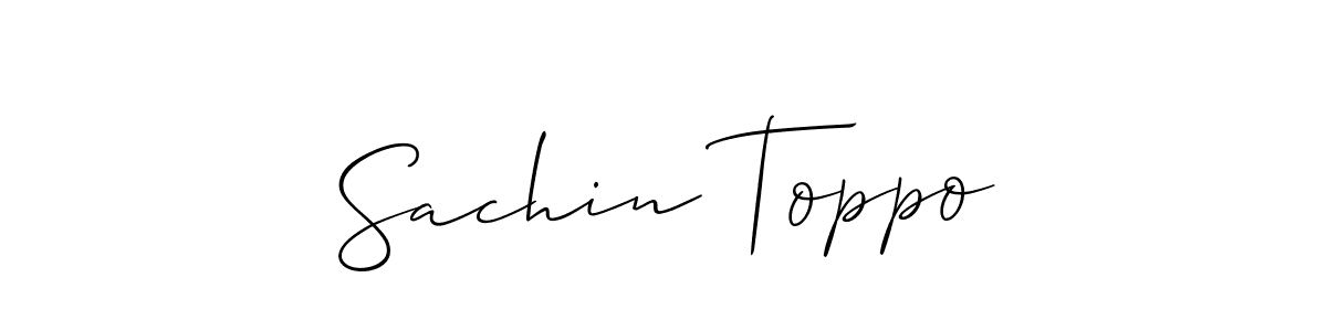 Make a beautiful signature design for name Sachin Toppo. With this signature (Allison_Script) style, you can create a handwritten signature for free. Sachin Toppo signature style 2 images and pictures png