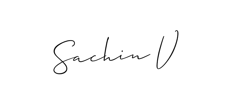 Also we have Sachin V name is the best signature style. Create professional handwritten signature collection using Allison_Script autograph style. Sachin V signature style 2 images and pictures png
