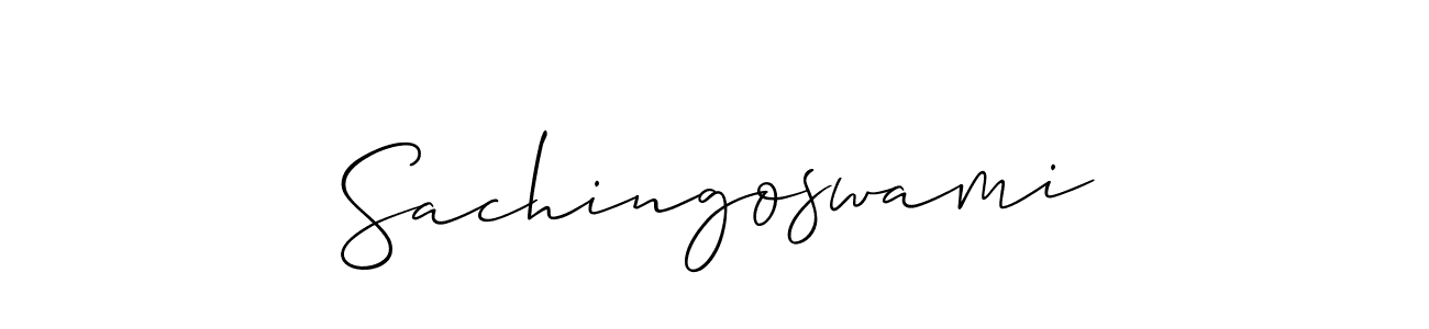 Make a beautiful signature design for name Sachingoswami. With this signature (Allison_Script) style, you can create a handwritten signature for free. Sachingoswami signature style 2 images and pictures png