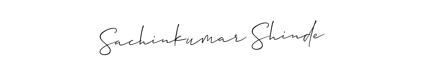 This is the best signature style for the Sachinkumar Shinde name. Also you like these signature font (Allison_Script). Mix name signature. Sachinkumar Shinde signature style 2 images and pictures png