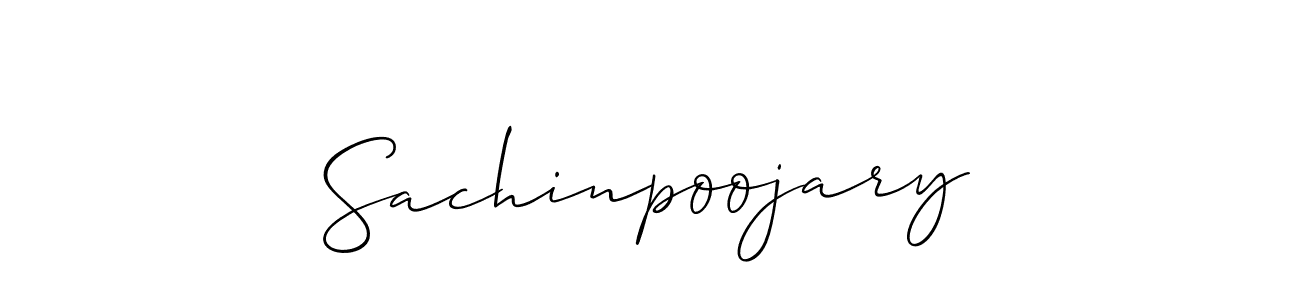 Make a beautiful signature design for name Sachinpoojary. With this signature (Allison_Script) style, you can create a handwritten signature for free. Sachinpoojary signature style 2 images and pictures png