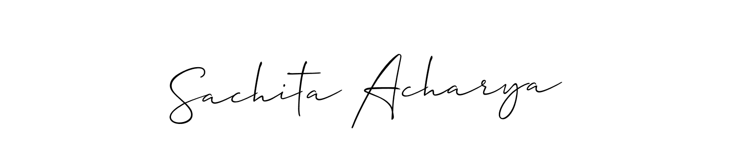 How to make Sachita Acharya name signature. Use Allison_Script style for creating short signs online. This is the latest handwritten sign. Sachita Acharya signature style 2 images and pictures png