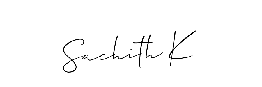 How to make Sachith K name signature. Use Allison_Script style for creating short signs online. This is the latest handwritten sign. Sachith K signature style 2 images and pictures png