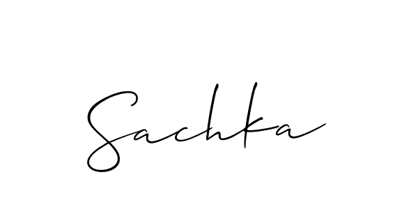 Make a short Sachka signature style. Manage your documents anywhere anytime using Allison_Script. Create and add eSignatures, submit forms, share and send files easily. Sachka signature style 2 images and pictures png