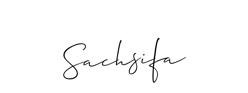 Use a signature maker to create a handwritten signature online. With this signature software, you can design (Allison_Script) your own signature for name Sachsifa. Sachsifa signature style 2 images and pictures png