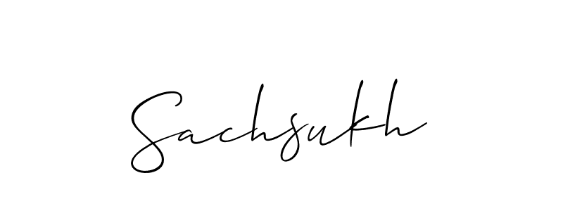 Create a beautiful signature design for name Sachsukh. With this signature (Allison_Script) fonts, you can make a handwritten signature for free. Sachsukh signature style 2 images and pictures png