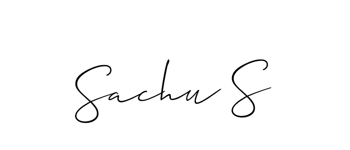 Create a beautiful signature design for name Sachu S. With this signature (Allison_Script) fonts, you can make a handwritten signature for free. Sachu S signature style 2 images and pictures png