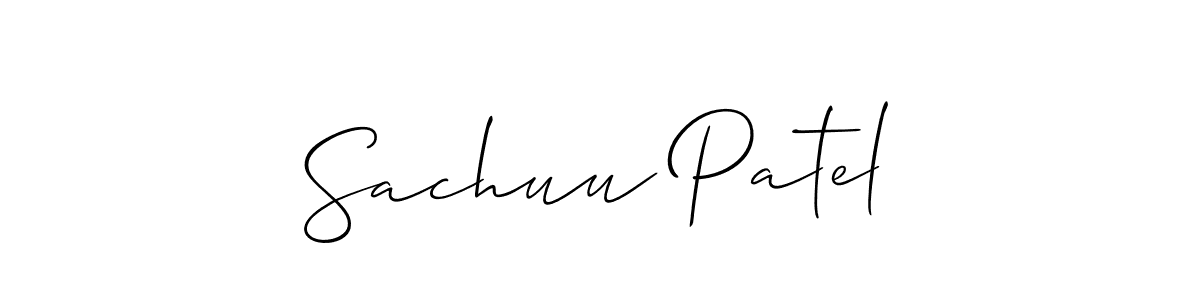 You should practise on your own different ways (Allison_Script) to write your name (Sachuu Patel) in signature. don't let someone else do it for you. Sachuu Patel signature style 2 images and pictures png