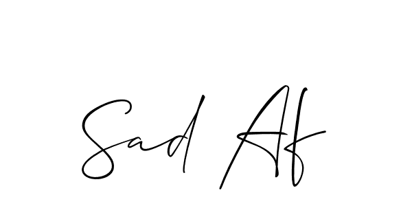 Best and Professional Signature Style for Sad Af. Allison_Script Best Signature Style Collection. Sad Af signature style 2 images and pictures png