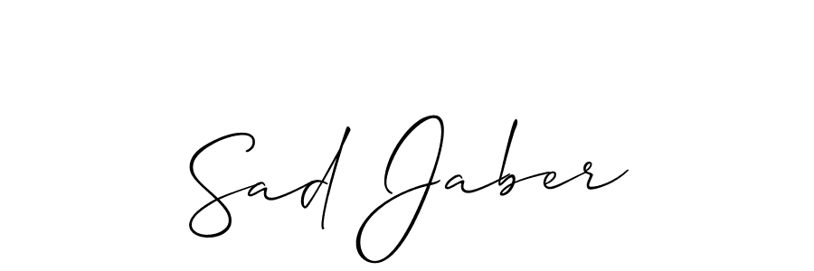 The best way (Allison_Script) to make a short signature is to pick only two or three words in your name. The name Sad Jaber include a total of six letters. For converting this name. Sad Jaber signature style 2 images and pictures png