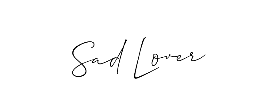The best way (Allison_Script) to make a short signature is to pick only two or three words in your name. The name Sad Lover include a total of six letters. For converting this name. Sad Lover signature style 2 images and pictures png