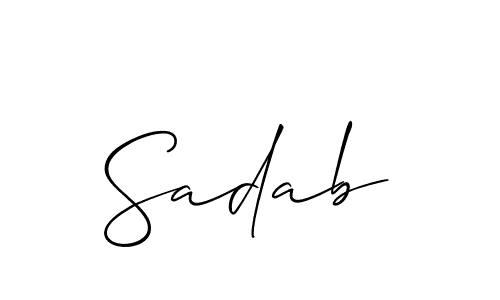 Sadab stylish signature style. Best Handwritten Sign (Allison_Script) for my name. Handwritten Signature Collection Ideas for my name Sadab. Sadab signature style 2 images and pictures png