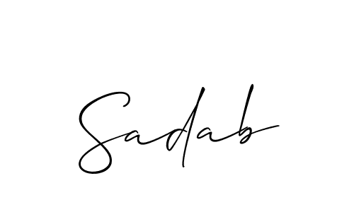 Sadab stylish signature style. Best Handwritten Sign (Allison_Script) for my name. Handwritten Signature Collection Ideas for my name Sadab. Sadab signature style 2 images and pictures png