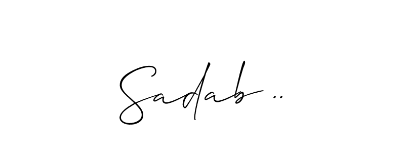 Create a beautiful signature design for name Sadab ... With this signature (Allison_Script) fonts, you can make a handwritten signature for free. Sadab .. signature style 2 images and pictures png