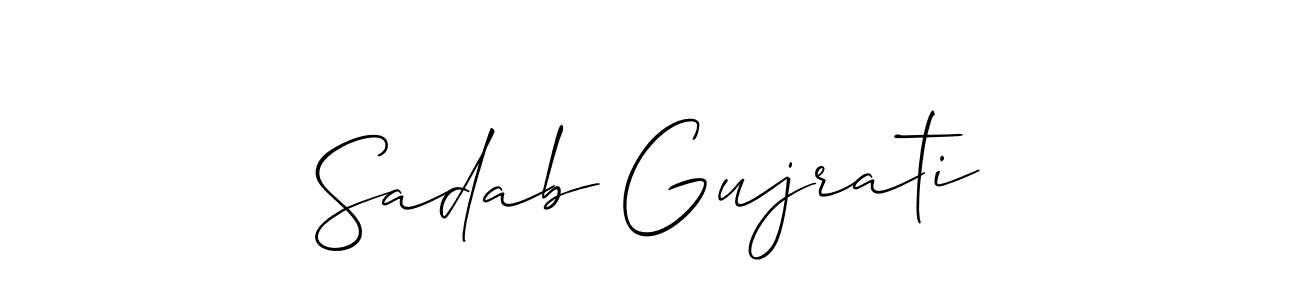 How to Draw Sadab Gujrati signature style? Allison_Script is a latest design signature styles for name Sadab Gujrati. Sadab Gujrati signature style 2 images and pictures png