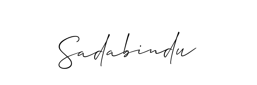 if you are searching for the best signature style for your name Sadabindu. so please give up your signature search. here we have designed multiple signature styles  using Allison_Script. Sadabindu signature style 2 images and pictures png
