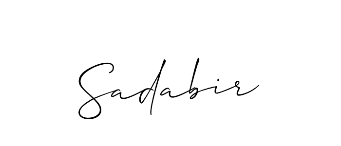 Create a beautiful signature design for name Sadabir. With this signature (Allison_Script) fonts, you can make a handwritten signature for free. Sadabir signature style 2 images and pictures png