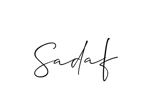 Use a signature maker to create a handwritten signature online. With this signature software, you can design (Allison_Script) your own signature for name Sadaf. Sadaf signature style 2 images and pictures png