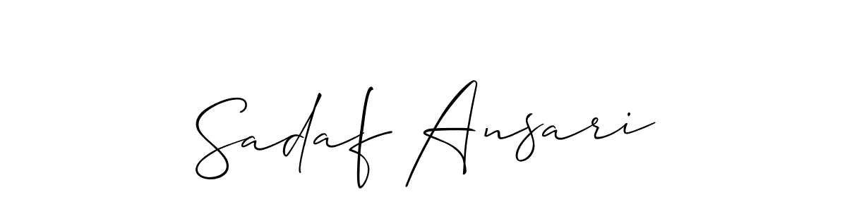 Make a short Sadaf Ansari signature style. Manage your documents anywhere anytime using Allison_Script. Create and add eSignatures, submit forms, share and send files easily. Sadaf Ansari signature style 2 images and pictures png
