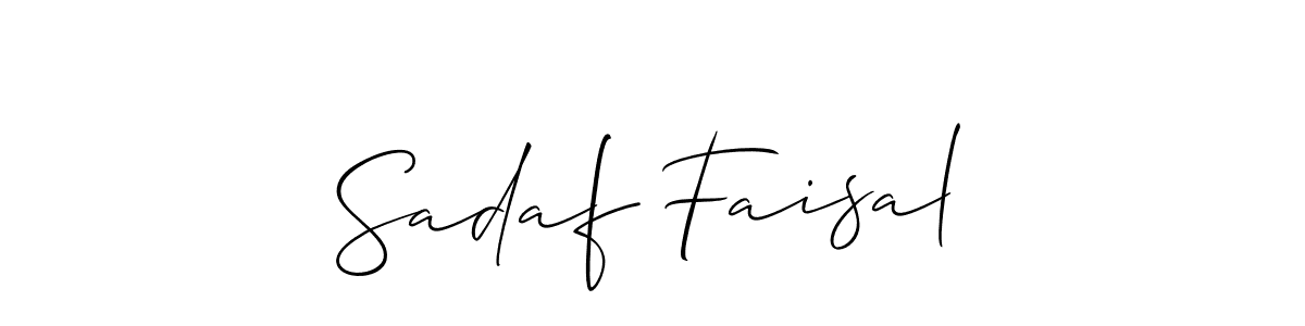 Also You can easily find your signature by using the search form. We will create Sadaf Faisal name handwritten signature images for you free of cost using Allison_Script sign style. Sadaf Faisal signature style 2 images and pictures png