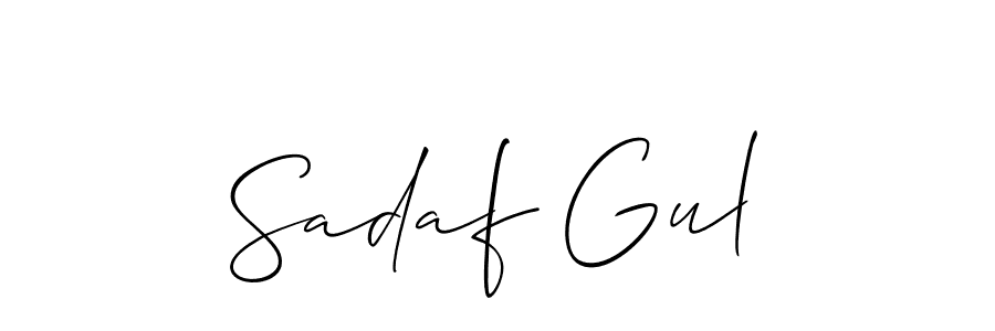Design your own signature with our free online signature maker. With this signature software, you can create a handwritten (Allison_Script) signature for name Sadaf Gul. Sadaf Gul signature style 2 images and pictures png
