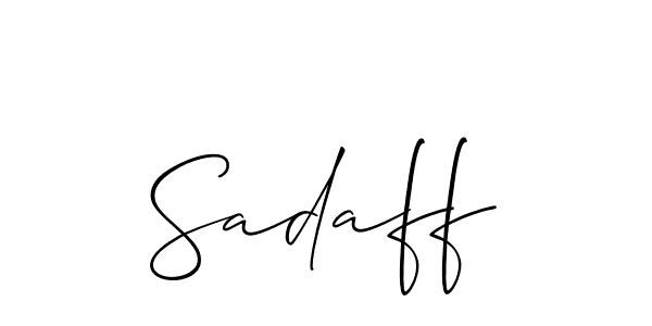 Design your own signature with our free online signature maker. With this signature software, you can create a handwritten (Allison_Script) signature for name Sadaff. Sadaff signature style 2 images and pictures png