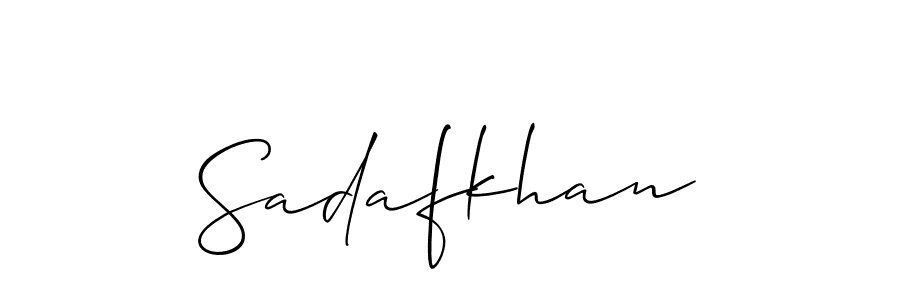 Make a beautiful signature design for name Sadafkhan. With this signature (Allison_Script) style, you can create a handwritten signature for free. Sadafkhan signature style 2 images and pictures png