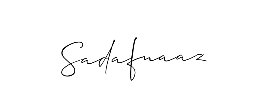 The best way (Allison_Script) to make a short signature is to pick only two or three words in your name. The name Sadafnaaz include a total of six letters. For converting this name. Sadafnaaz signature style 2 images and pictures png