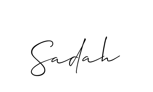How to make Sadah signature? Allison_Script is a professional autograph style. Create handwritten signature for Sadah name. Sadah signature style 2 images and pictures png