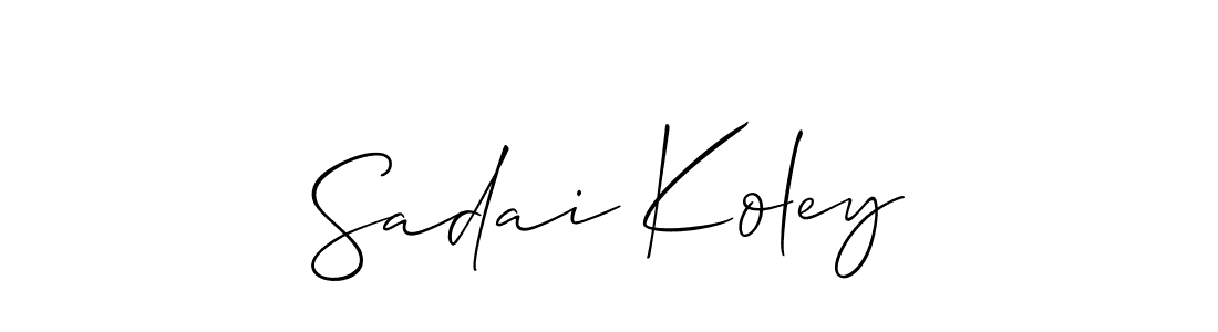 Create a beautiful signature design for name Sadai Koley. With this signature (Allison_Script) fonts, you can make a handwritten signature for free. Sadai Koley signature style 2 images and pictures png