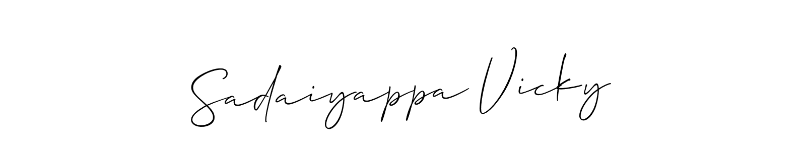 Check out images of Autograph of Sadaiyappa Vicky name. Actor Sadaiyappa Vicky Signature Style. Allison_Script is a professional sign style online. Sadaiyappa Vicky signature style 2 images and pictures png