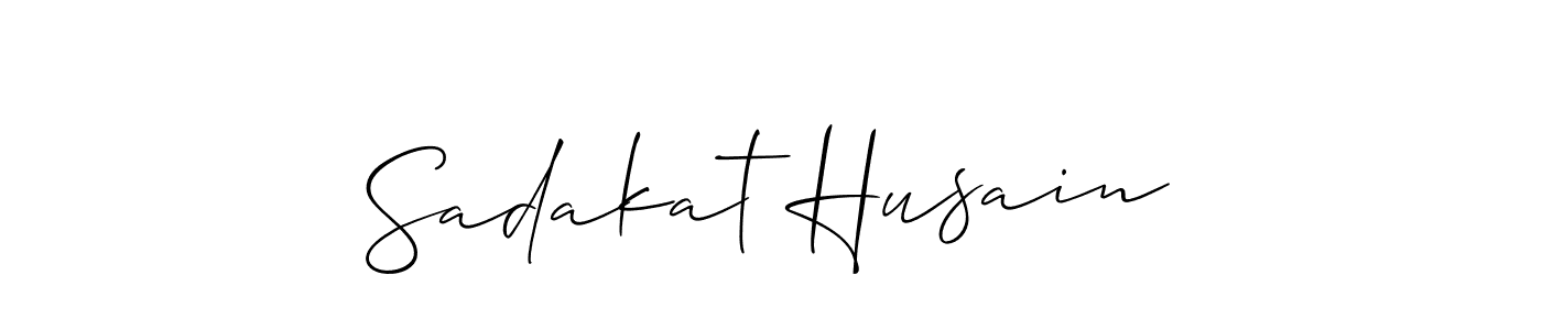 This is the best signature style for the Sadakat Husain name. Also you like these signature font (Allison_Script). Mix name signature. Sadakat Husain signature style 2 images and pictures png