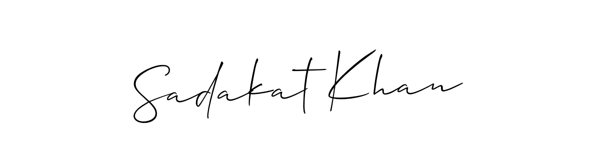 Make a beautiful signature design for name Sadakat Khan. With this signature (Allison_Script) style, you can create a handwritten signature for free. Sadakat Khan signature style 2 images and pictures png