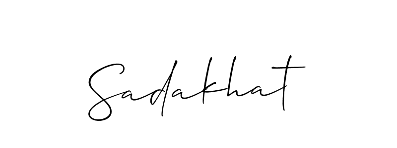 How to make Sadakhat name signature. Use Allison_Script style for creating short signs online. This is the latest handwritten sign. Sadakhat signature style 2 images and pictures png