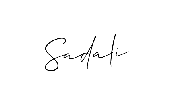 Also You can easily find your signature by using the search form. We will create Sadali name handwritten signature images for you free of cost using Allison_Script sign style. Sadali signature style 2 images and pictures png