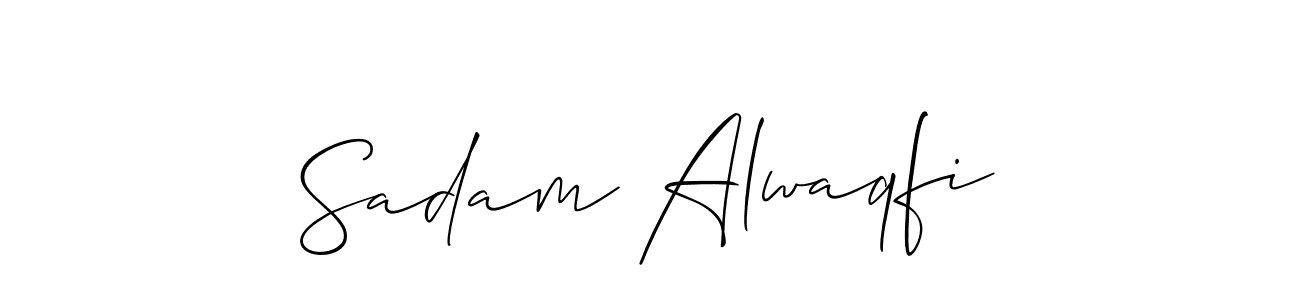 You should practise on your own different ways (Allison_Script) to write your name (Sadam Alwaqfi) in signature. don't let someone else do it for you. Sadam Alwaqfi signature style 2 images and pictures png