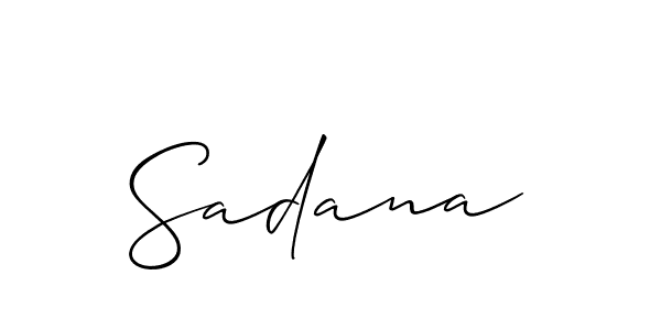 Design your own signature with our free online signature maker. With this signature software, you can create a handwritten (Allison_Script) signature for name Sadana. Sadana signature style 2 images and pictures png