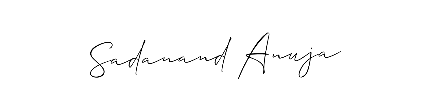 It looks lik you need a new signature style for name Sadanand Anuja. Design unique handwritten (Allison_Script) signature with our free signature maker in just a few clicks. Sadanand Anuja signature style 2 images and pictures png