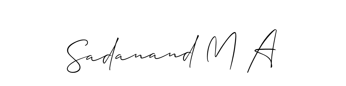 if you are searching for the best signature style for your name Sadanand M A. so please give up your signature search. here we have designed multiple signature styles  using Allison_Script. Sadanand M A signature style 2 images and pictures png