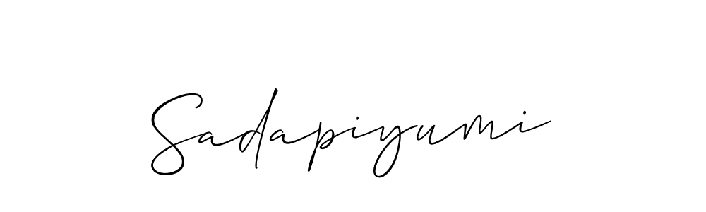 Use a signature maker to create a handwritten signature online. With this signature software, you can design (Allison_Script) your own signature for name Sadapiyumi. Sadapiyumi signature style 2 images and pictures png