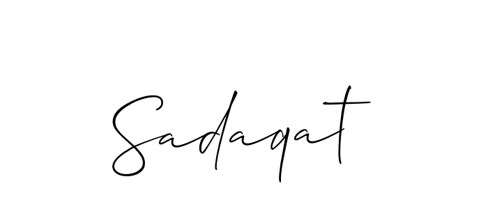Also we have Sadaqat name is the best signature style. Create professional handwritten signature collection using Allison_Script autograph style. Sadaqat signature style 2 images and pictures png