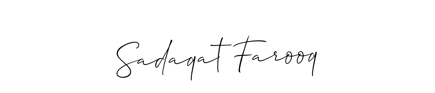 How to make Sadaqat Farooq signature? Allison_Script is a professional autograph style. Create handwritten signature for Sadaqat Farooq name. Sadaqat Farooq signature style 2 images and pictures png