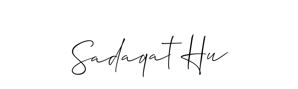 Sadaqat Hu stylish signature style. Best Handwritten Sign (Allison_Script) for my name. Handwritten Signature Collection Ideas for my name Sadaqat Hu. Sadaqat Hu signature style 2 images and pictures png