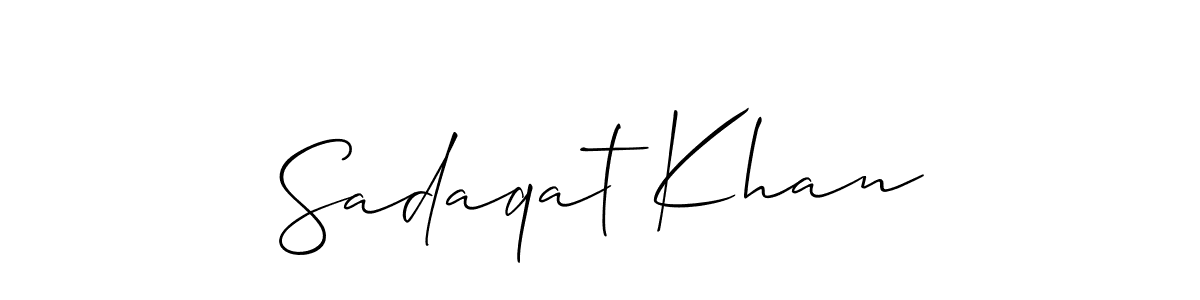 Create a beautiful signature design for name Sadaqat Khan. With this signature (Allison_Script) fonts, you can make a handwritten signature for free. Sadaqat Khan signature style 2 images and pictures png